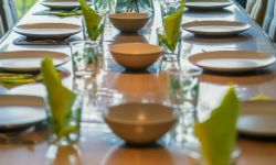 vakantiewoning gedekte eettafel